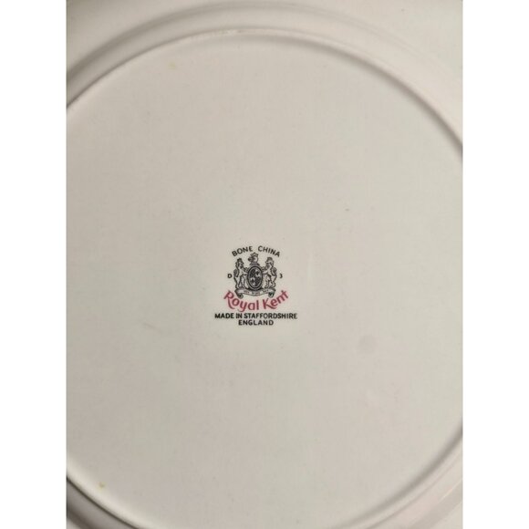 Vintage Royal Kent Made in Staffordshire England Bone China Plate Yellow Floral - Picture 7 of 8